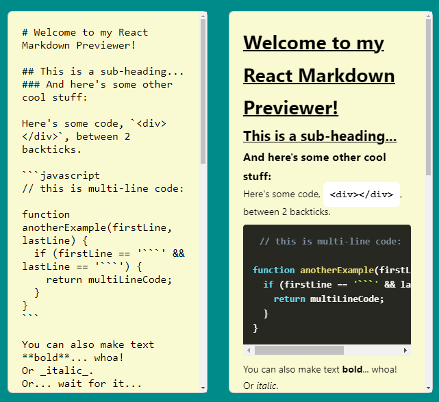 Markdown Previewer